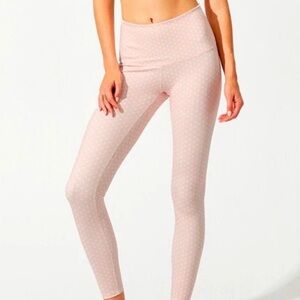 B Fit By Beach Bunny Isabell Pink Polka Dot High Waisted SPF 50+ Leggings NWT 6